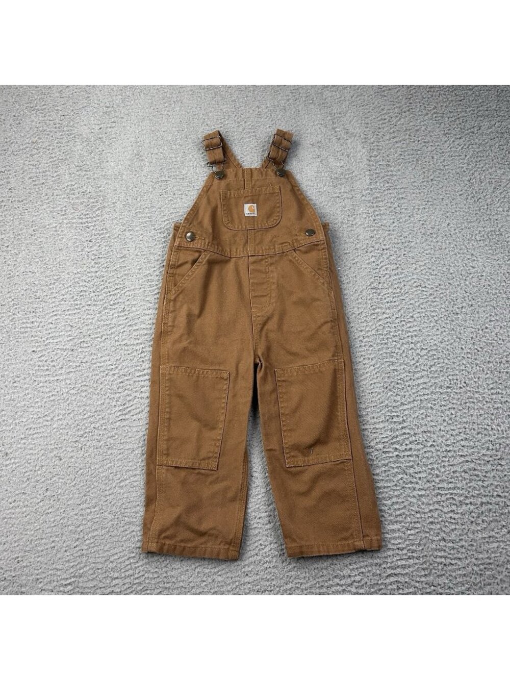 Carhartt Kids Duck Washed Overalls Brown Bibs Size 2T OX8609-B Boys